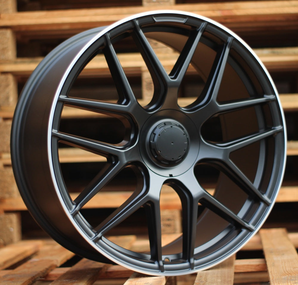 Alu kola pro Mercedes B5318 10x22 5x112 ET46 66.6 Black Half Matt & Polished Lip
