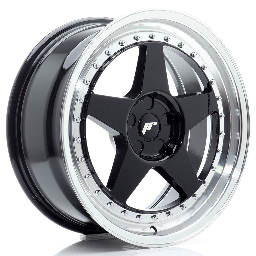 Alu kola Japan Racing JR6 18x8 ET20-35 5H BLANK Gloss Black w/ Machined Lip