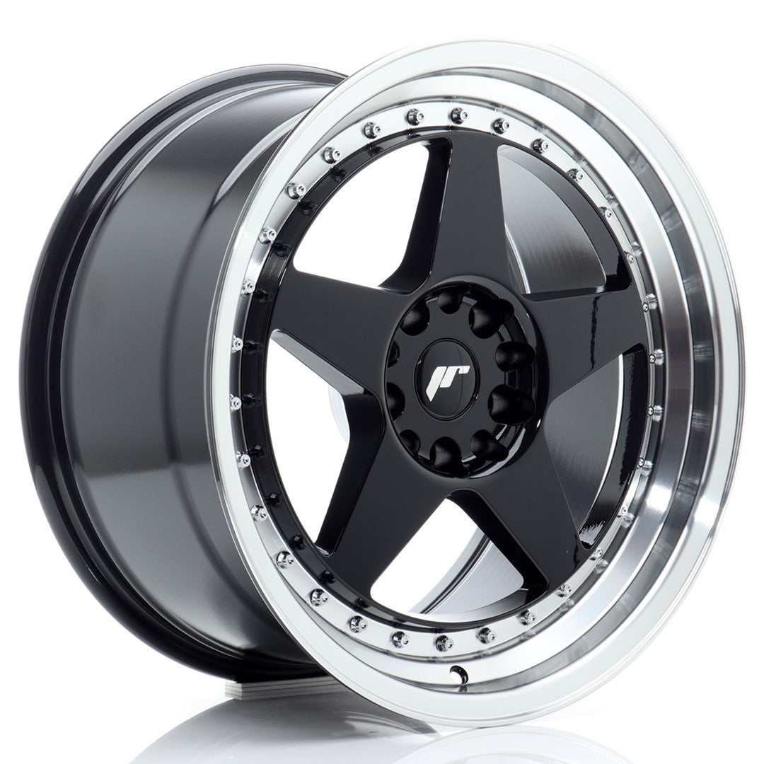 Alu kola Japan Racing JR6 18x9,5 ET22 5x114,3/120 Gloss Black w/Machined Lip