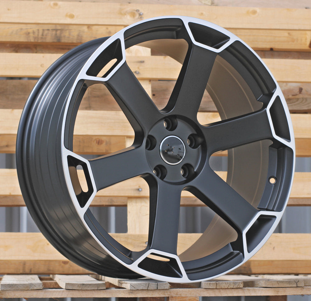 Alu kola pro Audi YF6149 9x21 5x112 ET30 66.6 Black Half Matt & Polished Lip