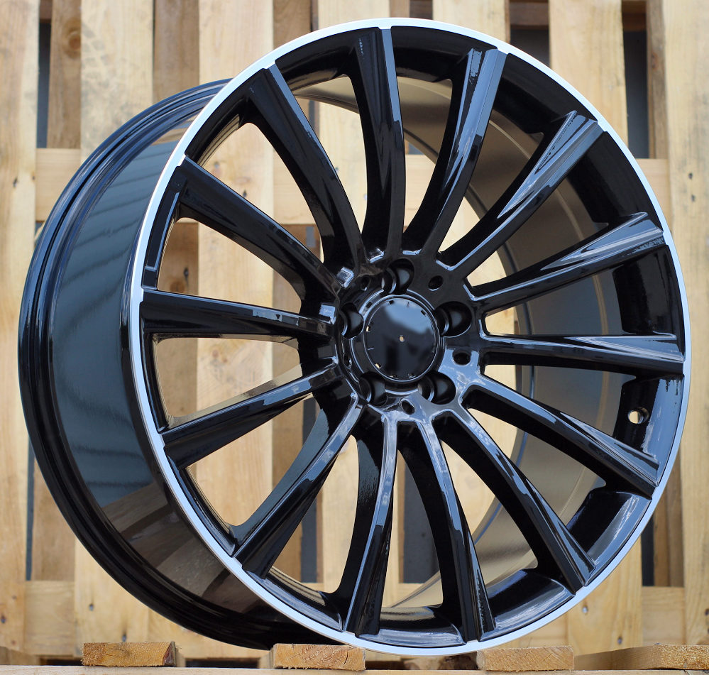 Alu kola pro Mercedes B1048 8.5x19 5x112 ET43 66.6 Black & Polished Lip