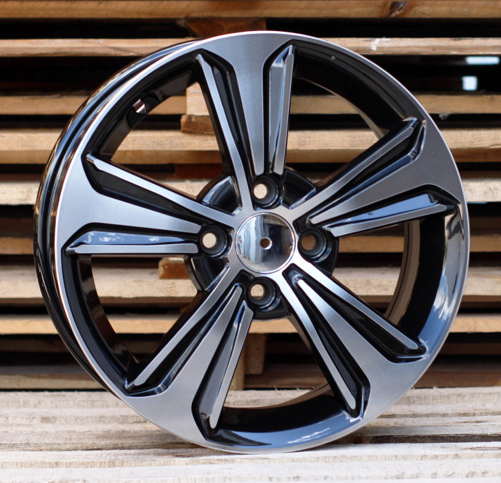 Alu kola pro Hyundai B1627 6x16 4x100 ET50 54.1 Black Polished | Wheelsup.cz