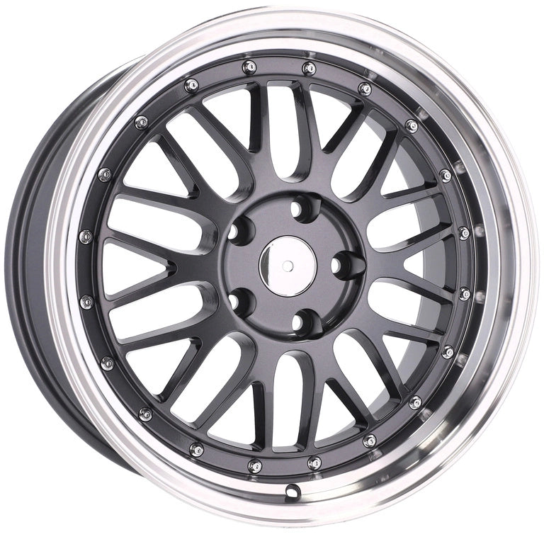 Alu kola Racing Line A1025 7.5x17 5x120 ET34 72.6 Gun Metal & Polished Lip | Wheelsup.cz