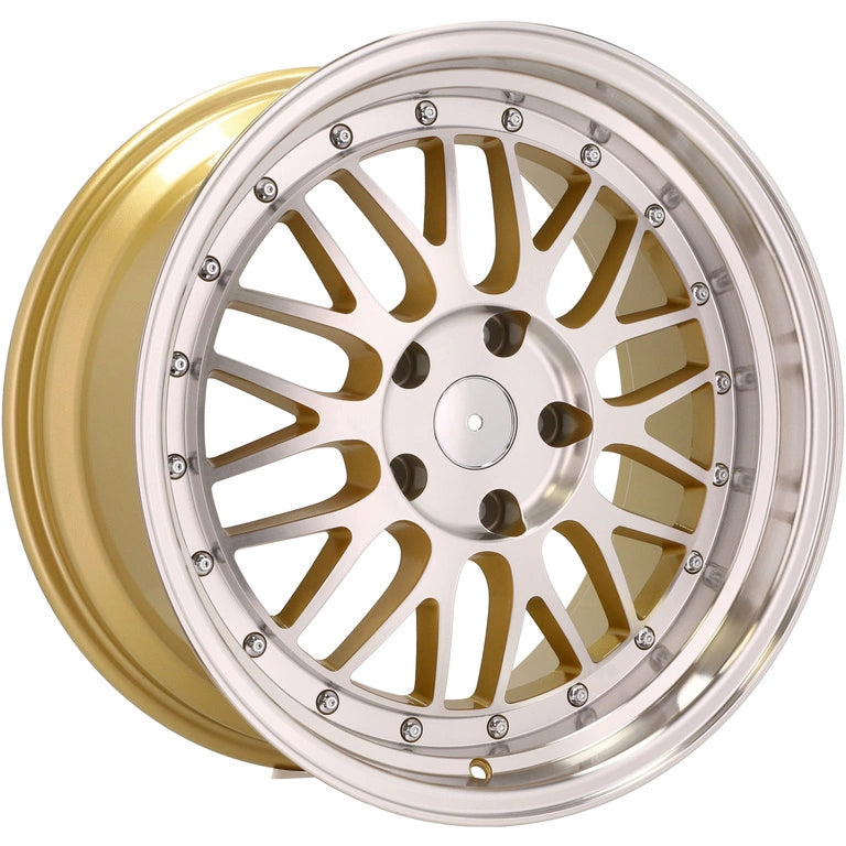Alu kola Racing Line A1025 8x18 5x120 ET35 72.6 Gold & Polished | Wheelsup.cz
