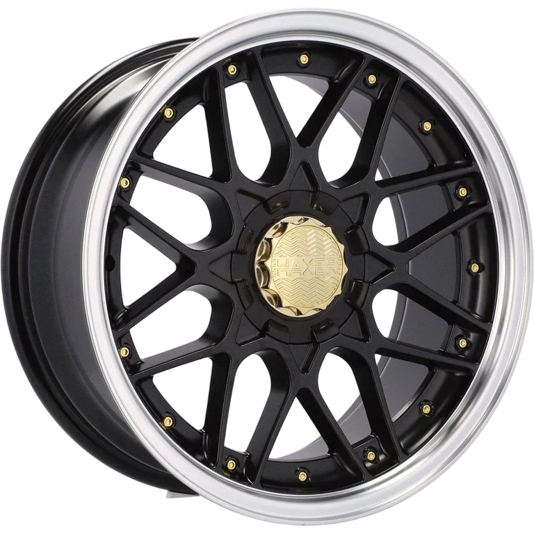 Alu kola HAXER A8078 8x16 5x112 ET15 74.1 Black & Polished Lip | Wheelsup.cz