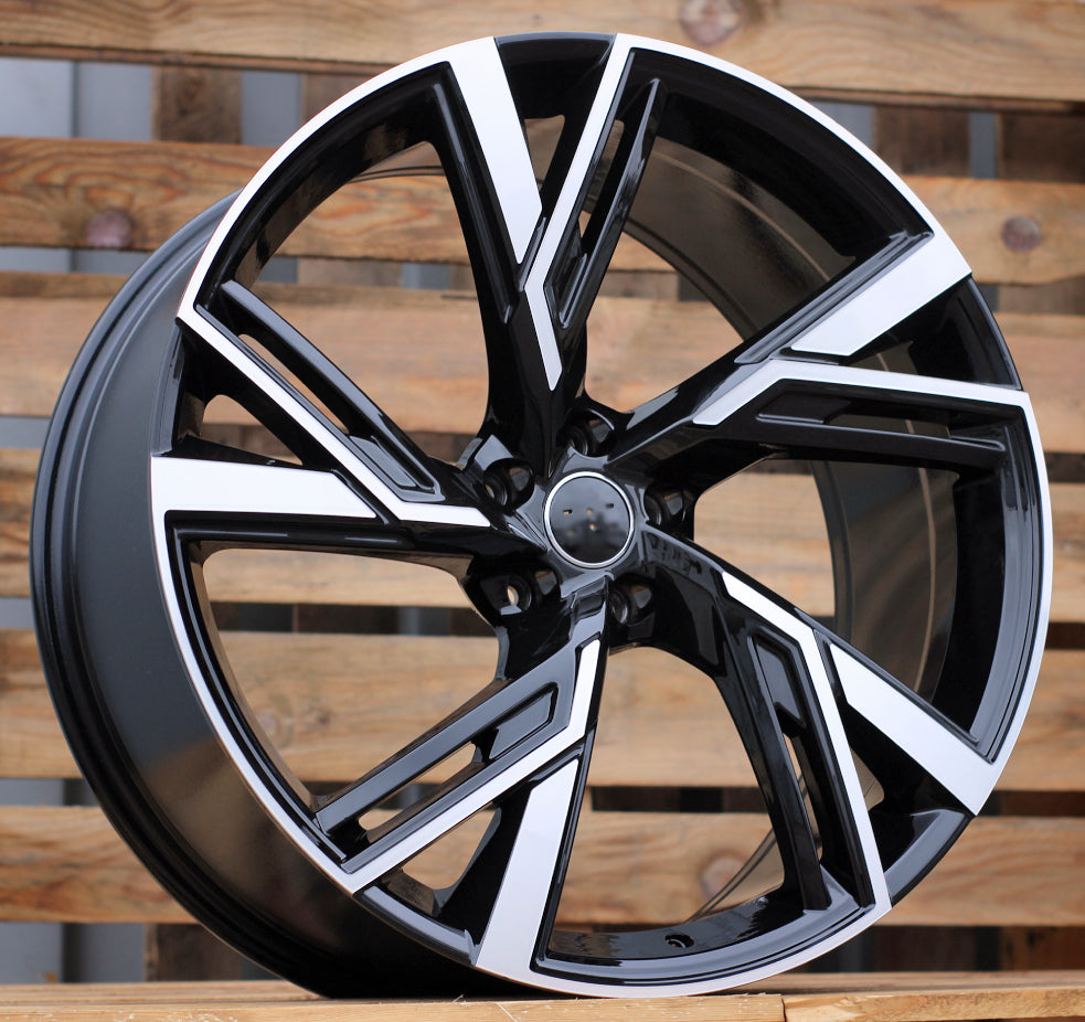 Alu kola Racing Line B1571 8x18 5x112 ET39 Black Polished & Powder Coating Audi WheelsUp