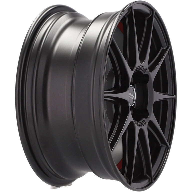 Alu kola Racing Line B5705 7x15 4x100 ET38 60.1 Black Half Matt & Red Lip | Wheelsup.cz