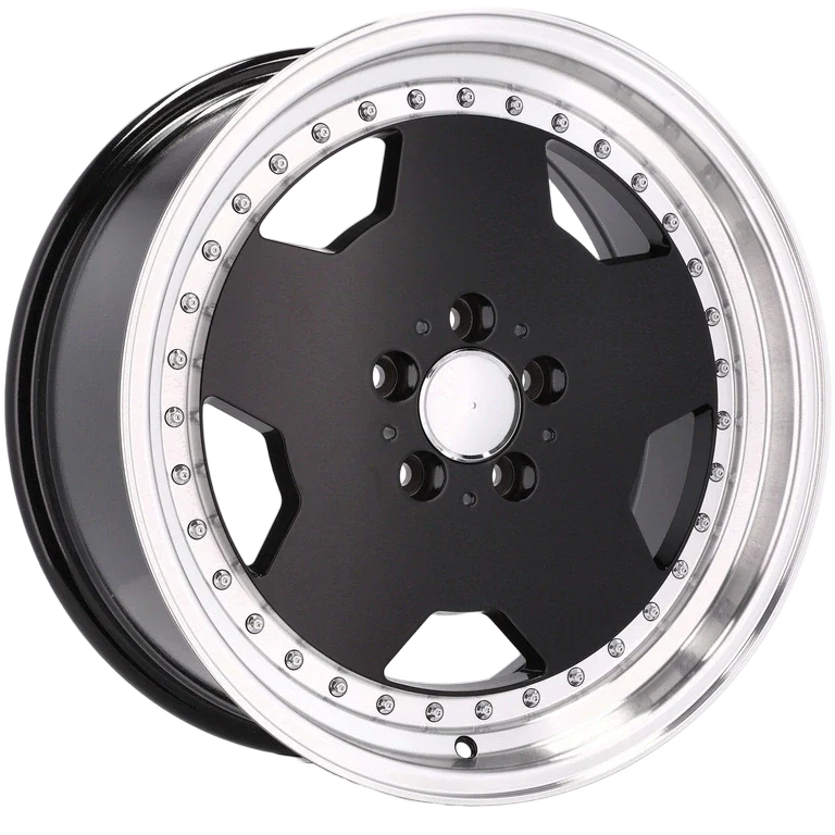 Alu kola pro Mercedes B5852 8x17 5x112 ET25 66.6 Black & Polished Lip | Wheelsup.cz