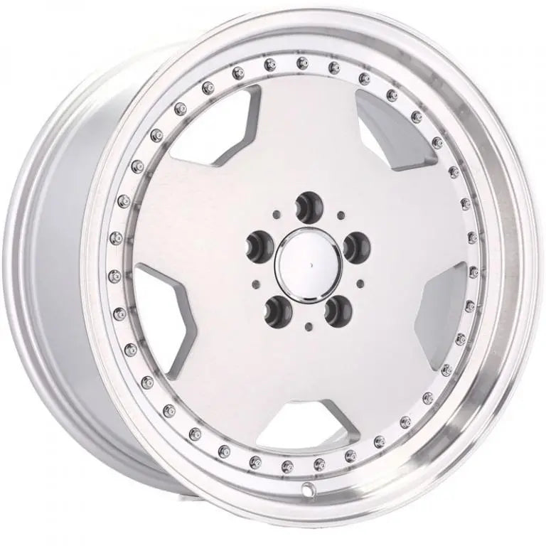 Alu kola pro Mercedes B5852 9x18 5x112 ET30 66.6 Silver & Polished Lip