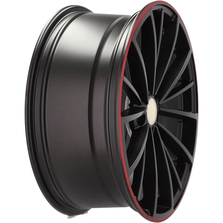 Alu kola pro Volkswagen B5937 7.5x18 5x112 ET51 57.1 Black Half Matt & Red Lip | Wheelsup.cz