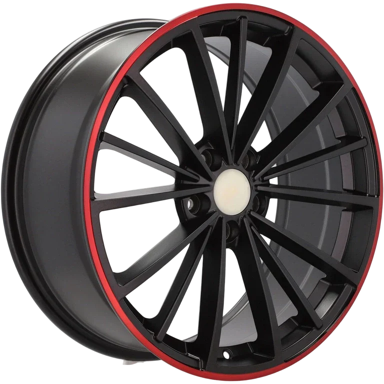 Alu kola pro Volkswagen B5937 7.5x18 5x112 ET51 57.1 Black Half Matt & Red Lip | Wheelsup.cz