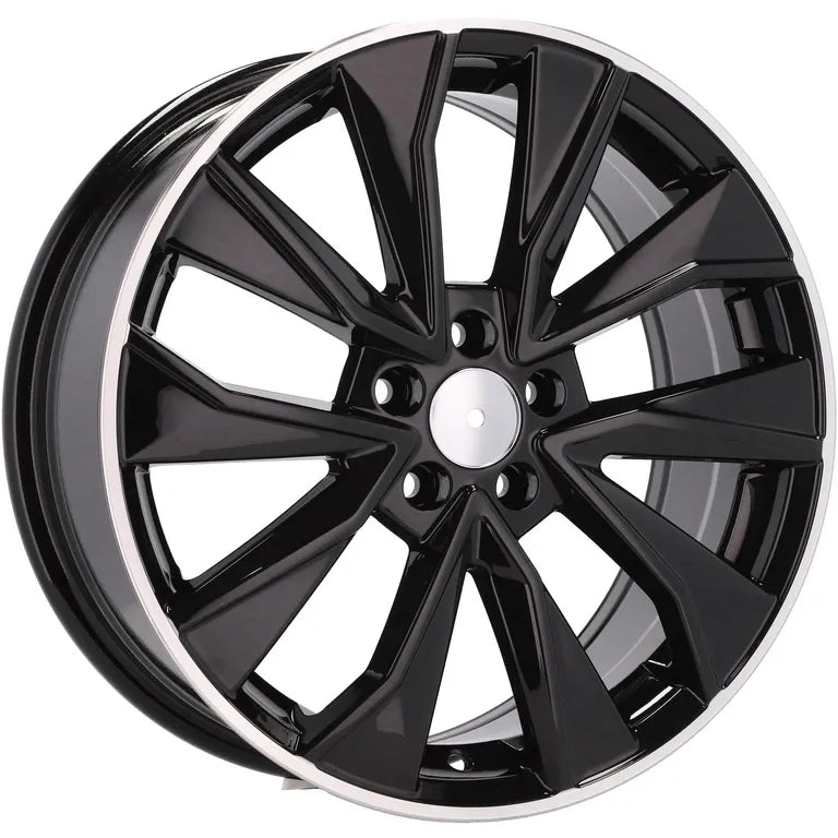 Alu kola pro Škoda B5970 7x17 5x100 ET46 57.1 Black & Polished Lip