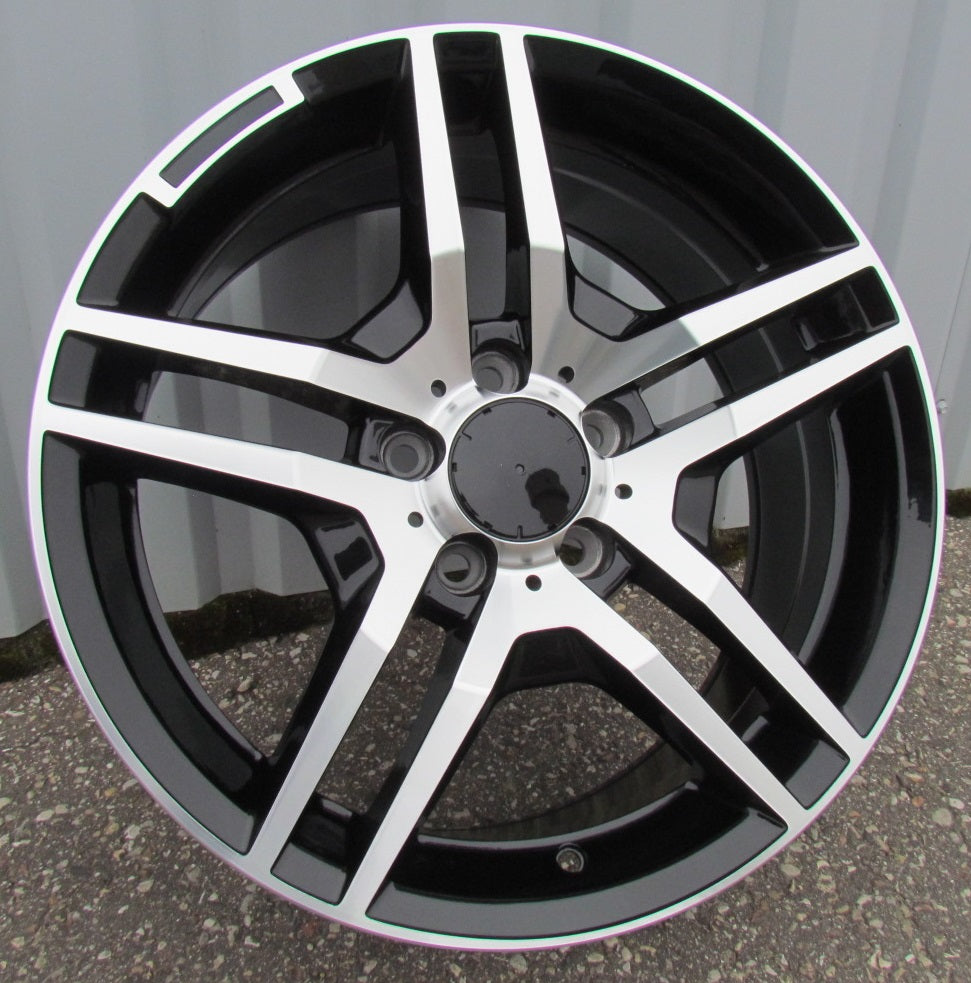 Alu kola Racing Line BK197 8x17 5x112 ET45 Black Polished & Powder Coating Mercedes WheelsUp