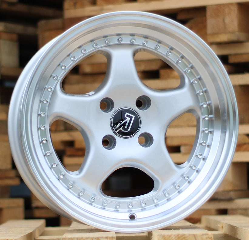 Alu kola pro BMW BK660 7x14 4x100 ET20 Silver & Polished Lip | Wheelsup.cz