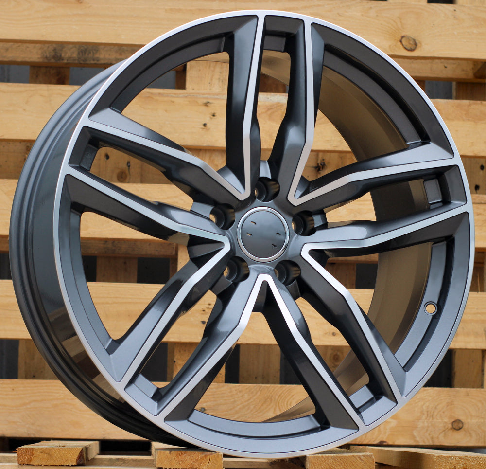 Alu kola Racing Line BK690 8.5x19 5x130 ET45 Grey Polished Audi WheelsUp