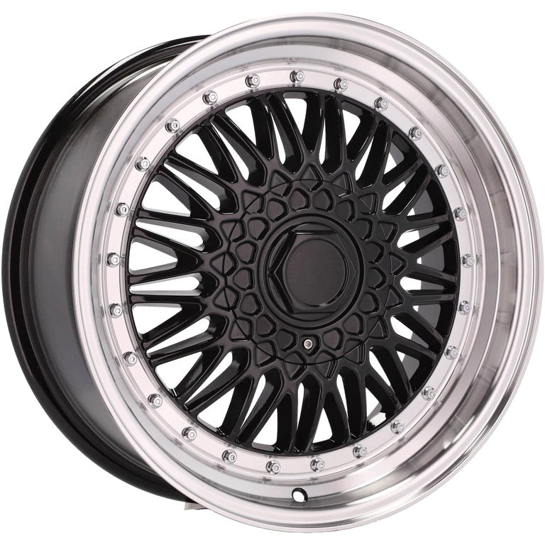 Alu kola Racing Line BY479 7.5x17 4x100 ET35 73.1 Black & Polished Lip