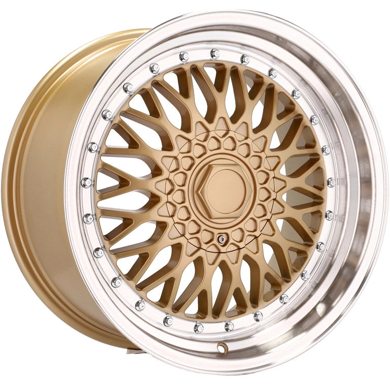 Alu kola Racing Line BY479 8x18 5x112 ET35 72.6 Gold & Polished