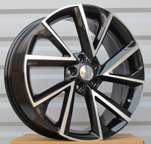 Alu kola Racing Line FE181 7.5x18 5x112 ET43 Black Polished & Powder Coating Škoda