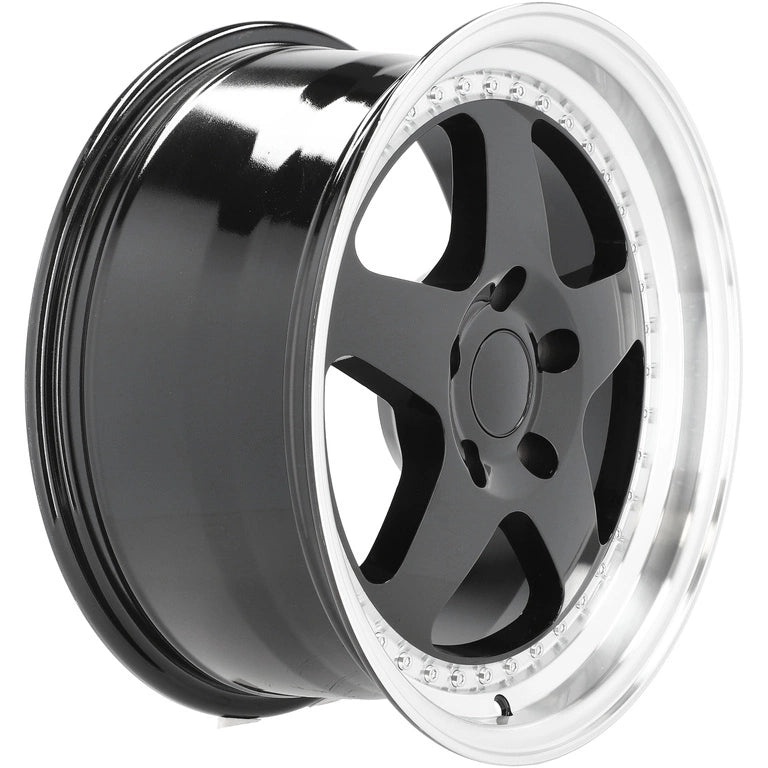Alu kola pro BMW HE750 8x17 5x120 ET34 72.6 Black & Polished Lip | Wheelsup.cz