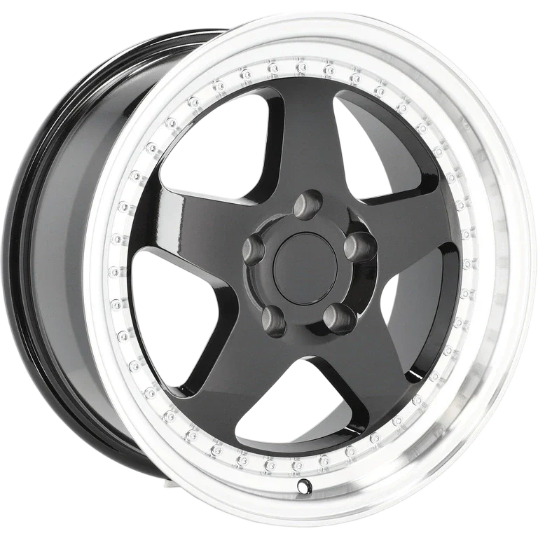 Alu kola pro BMW HE750 8x17 5x120 ET34 72.6 Black & Polished Lip | Wheelsup.cz
