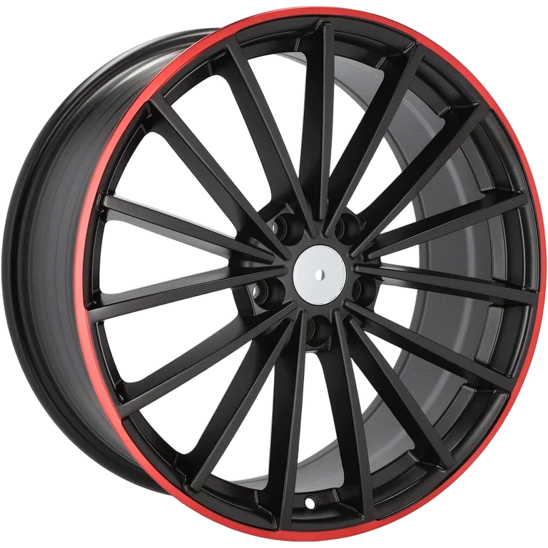Alu kola pro Volkswagen I0383 8x19 5x112 ET45 57.1 Black Half Matt & Red Lip | Wheelsup.cz