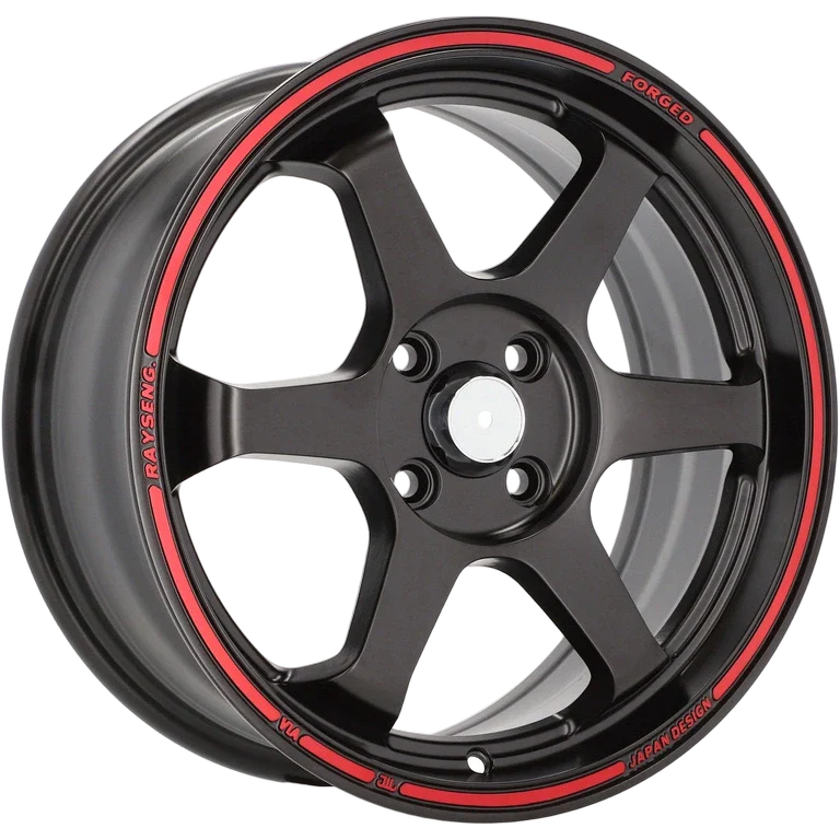 Alu kola Racing Line I6966 7x16 4x100 ET38 73.1 Black Matt & Red Line | Wheelsup.cz