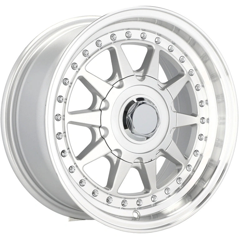 Alu kola Racing Line LU920 7x15 4x100 ET25 57.1 Silver & Polished Lip | Wheelsup.cz