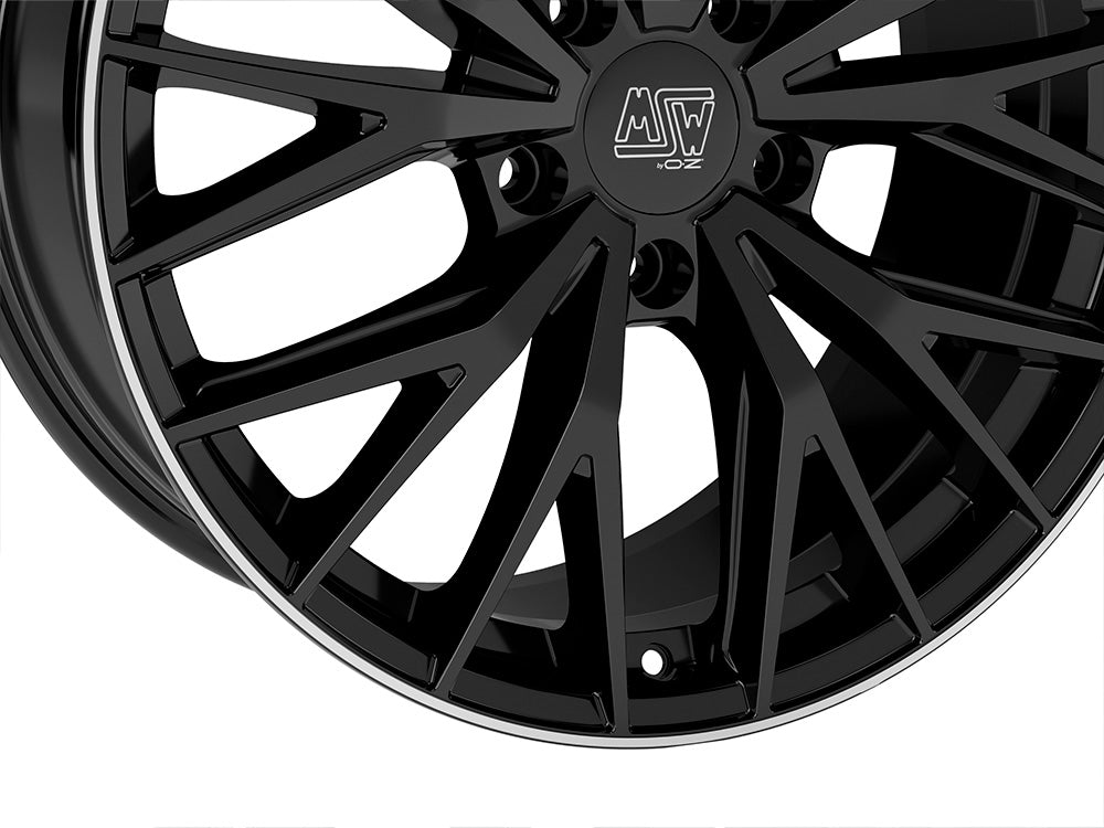 Alu kola MSW 44 9x20 5x130 ET50 Gloss Black+Diamond Lip