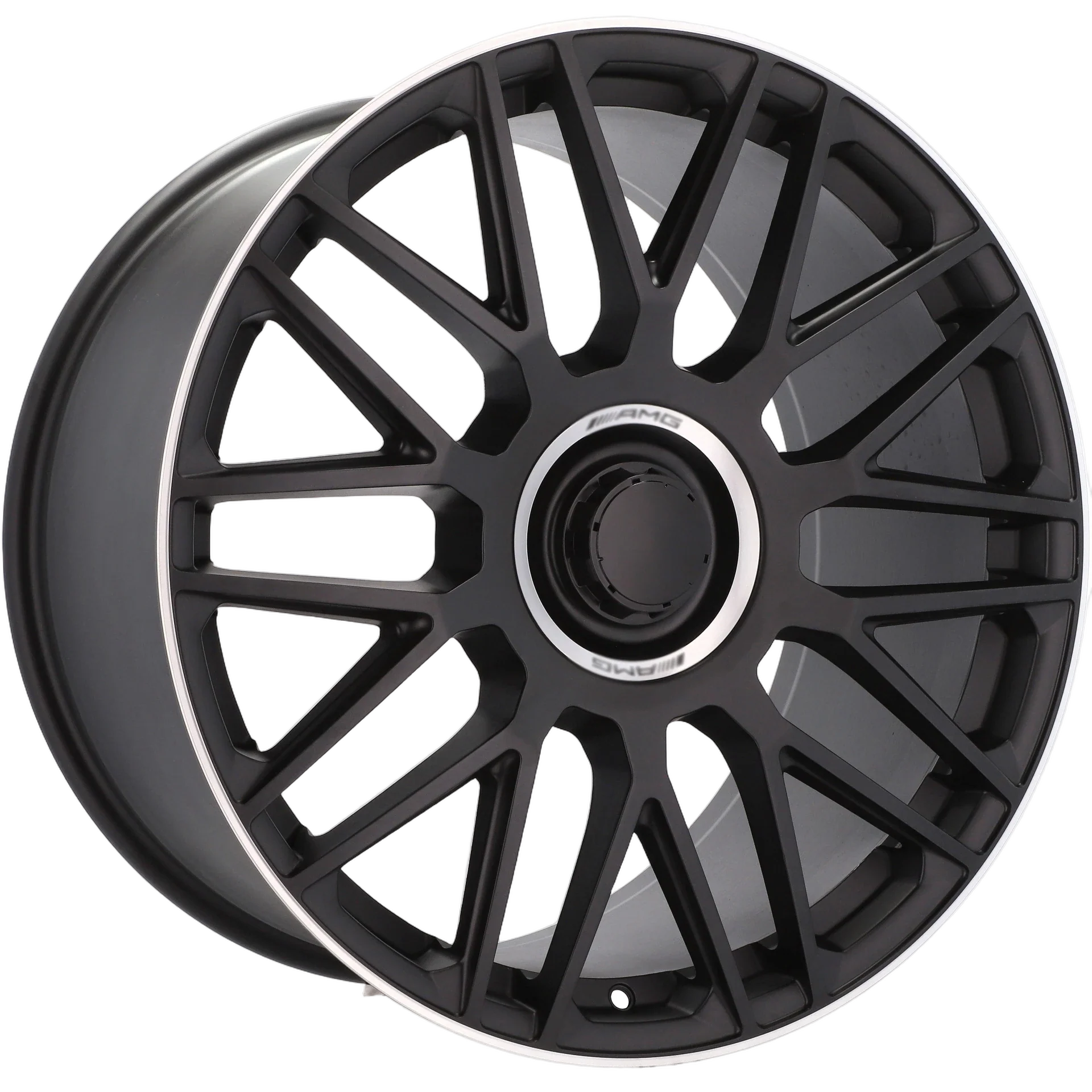Alu kola pro Mercedes Y0207 9.5x22 5x112 ET45 66.6 Black Half Matt & Polished Lip