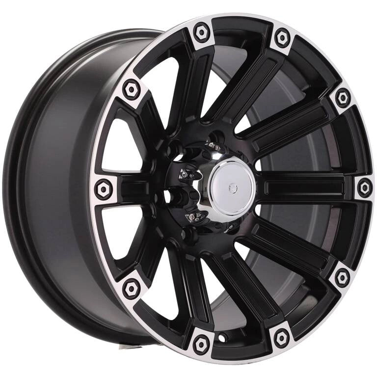 Alu kola pro Offroad Y0210 8.5x17 6x139.7 ET0 110.1 Black Half Matt & Polished Lip