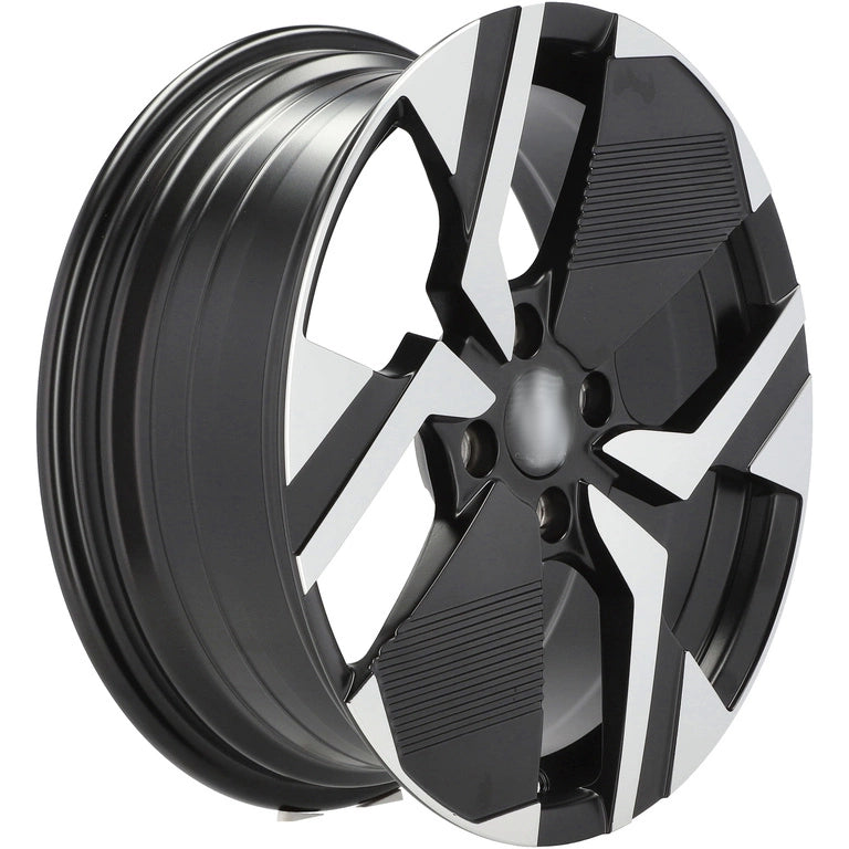Alu kola pro Peugeot YF6148 6.5x17 4x108 ET32 65.1 Black Polished Half Matt | Wheelsup.cz