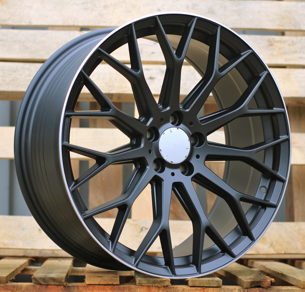 Alu kola pro Mercedes YS1180 8x19 5x112 ET35 66.6 Black Half Matt & Polished Lip
