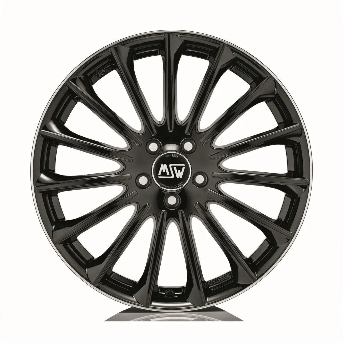 Alu kola MSW 30 7.5x18 5x112 ET48 Gloss Black+Diamond Lip
