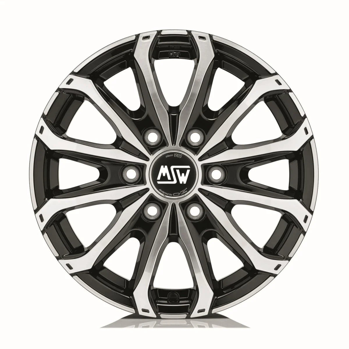 Alu kola MSW 48 VAN 6 HOLES 6.5x16 6x130 ET62 Gloss Black Full Polished
