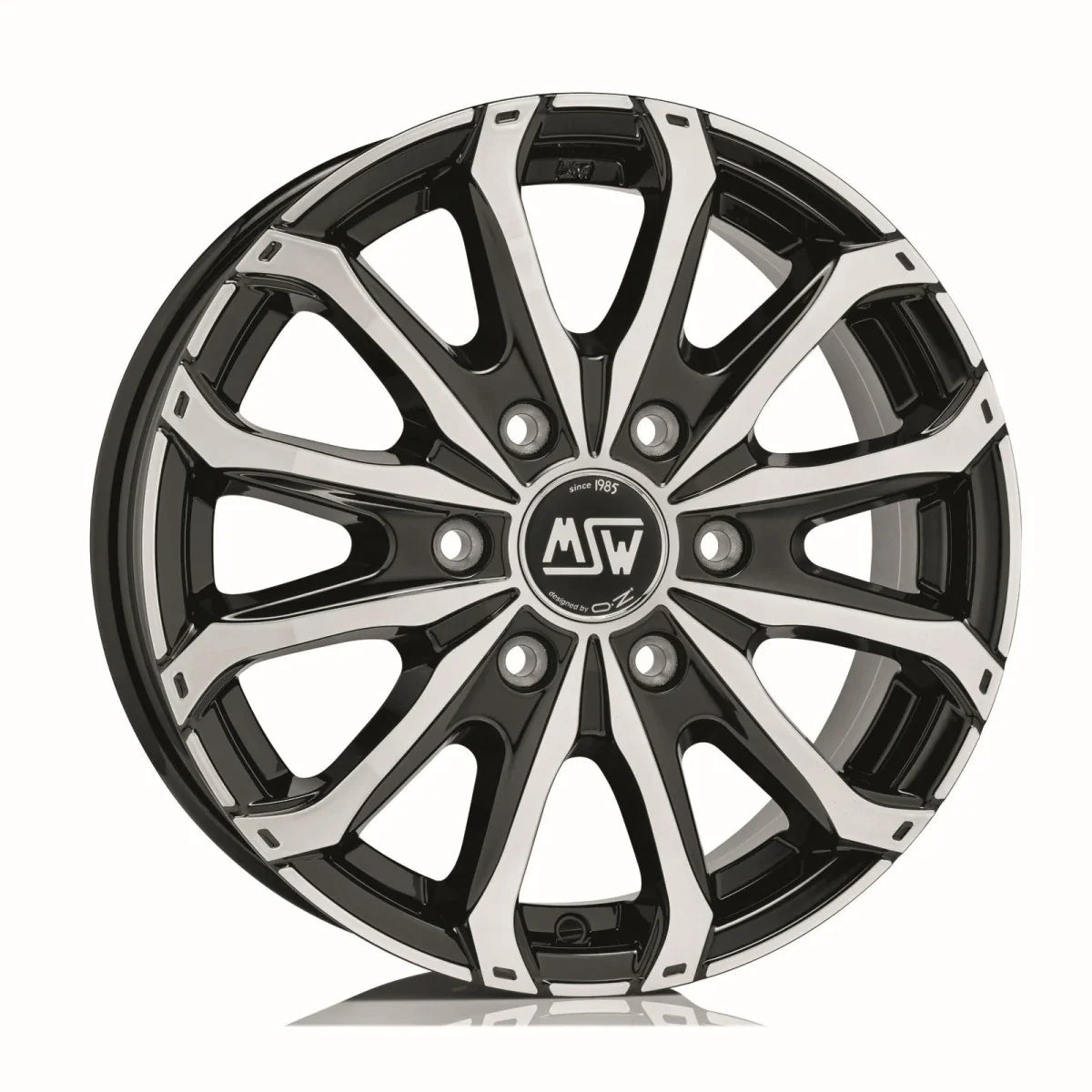 Alu kola MSW 48 VAN 6 HOLES 6.5x16 6x130 ET62 Gloss Black Full Polished