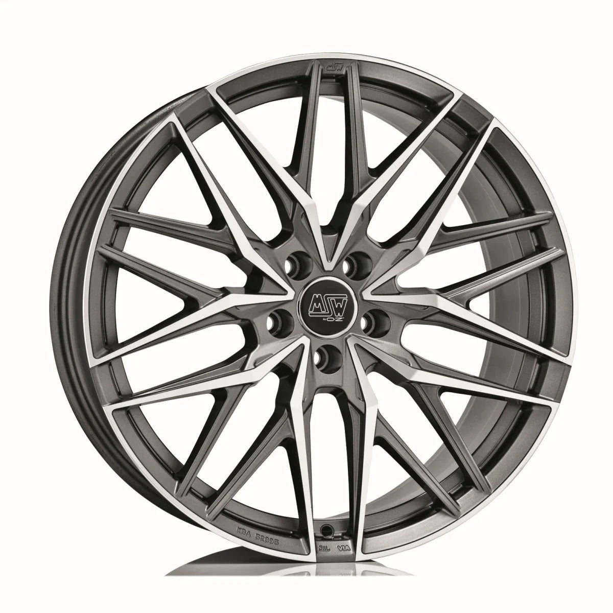 Alu kola MSW 50 10.5x22 5x112 ET43 Matt Gun Metal Full Polished (Mgmfp)