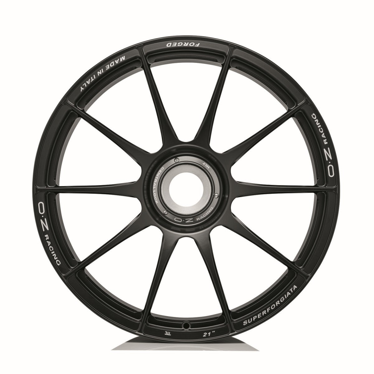 Alu kola OZ SUPERFORGIATA CL 12x21 15x130 ET45 Matt Black Con Scritte Di Fresatura