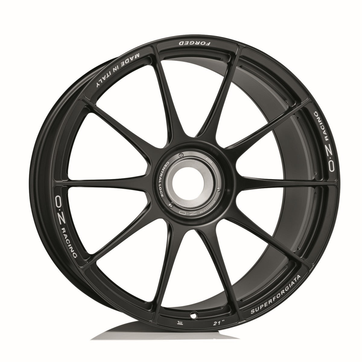Alu kola OZ SUPERFORGIATA CL 12x21 15x130 ET45 Matt Black Con Scritte Di Fresatura
