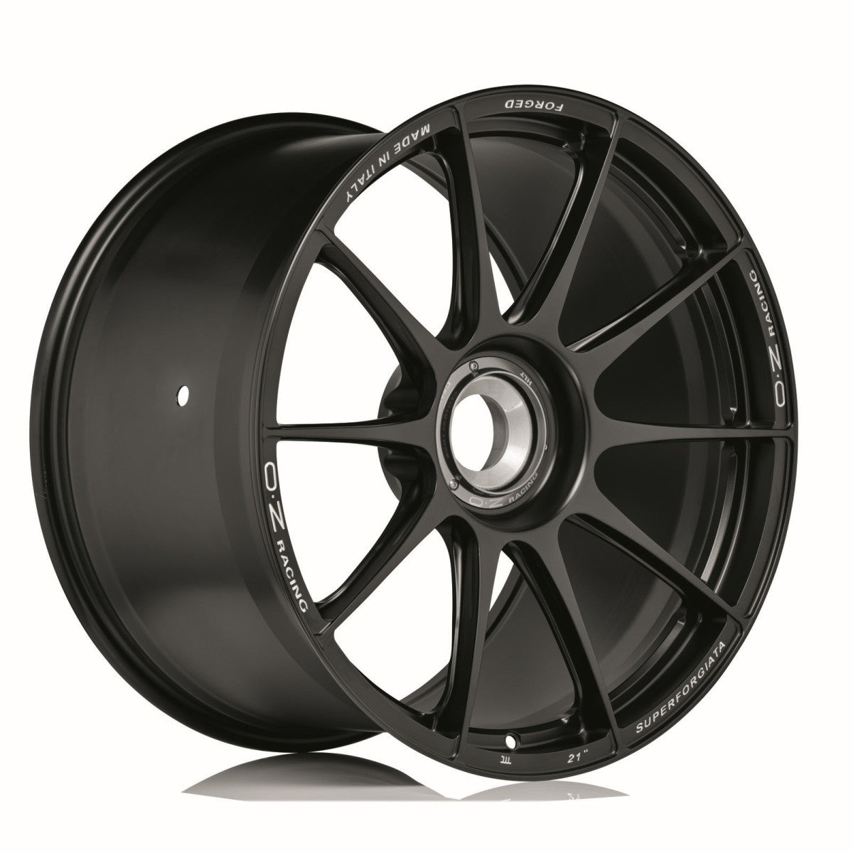 Alu kola OZ SUPERFORGIATA CL 12x21 15x130 ET45 Matt Black Con Scritte Di Fresatura