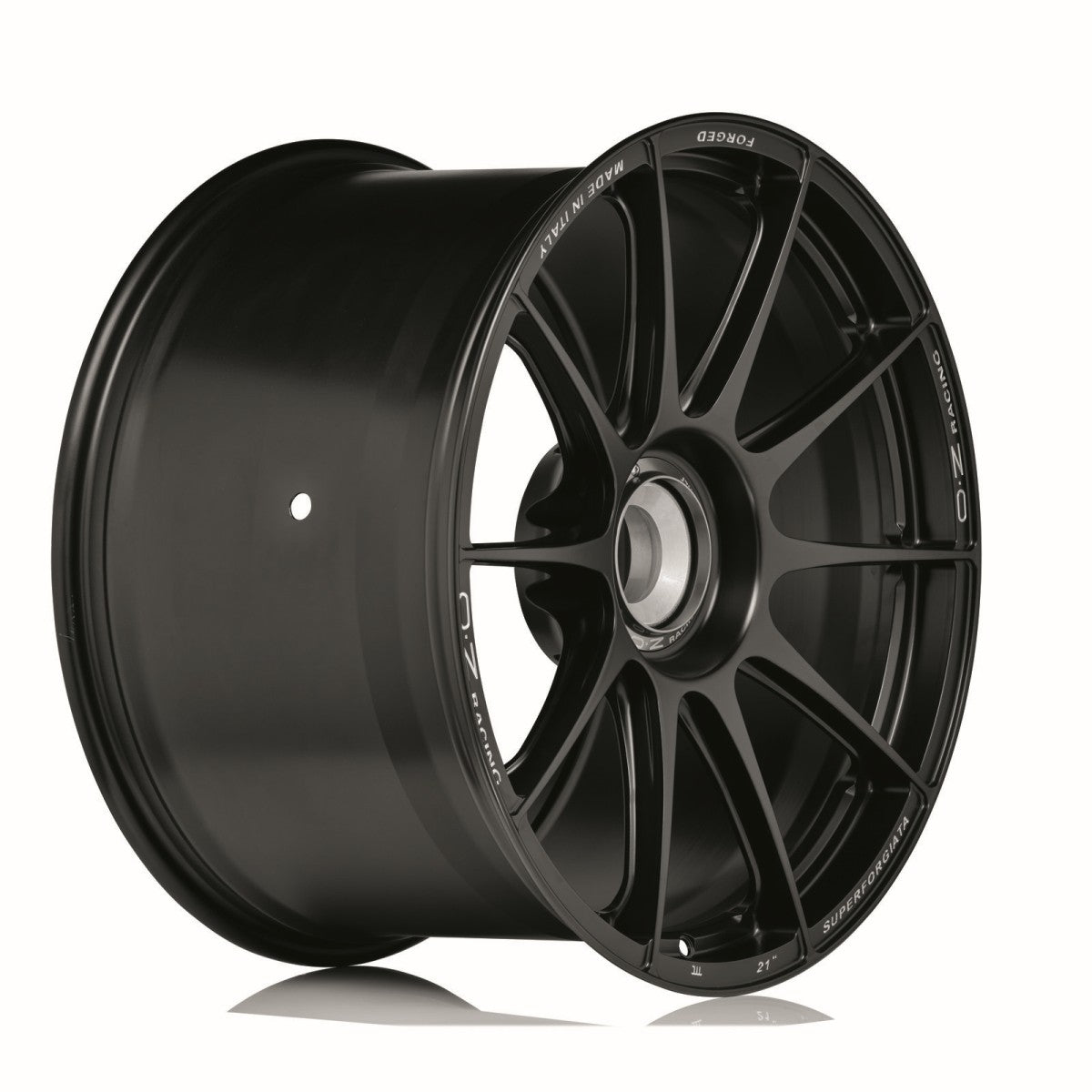 Alu kola OZ SUPERFORGIATA CL 12x21 15x130 ET45 Matt Black Con Scritte Di Fresatura