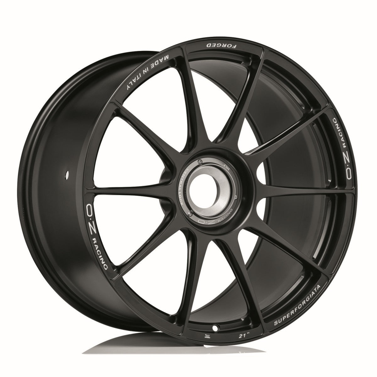 Alu kola OZ SUPERFORGIATA CL 12x20 15x130 ET56 Matt Black Con Scritte Di Fresatura