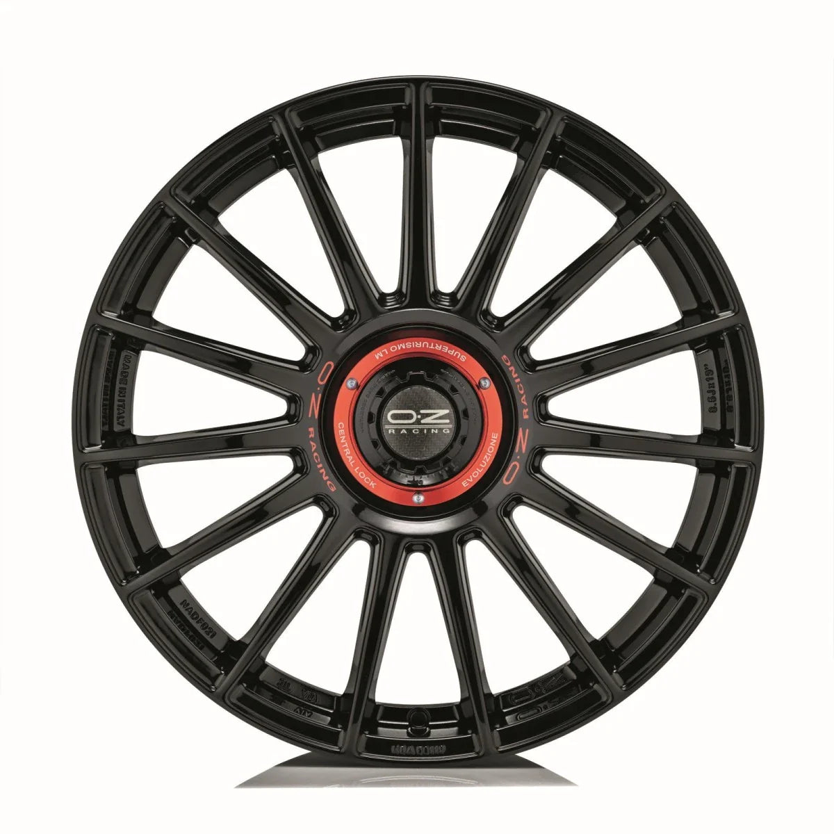Alu kola OZ SUPERTUR EVOLUZIONE 8.5x19 5x112 ET44 Gloss Black + Red Lettering