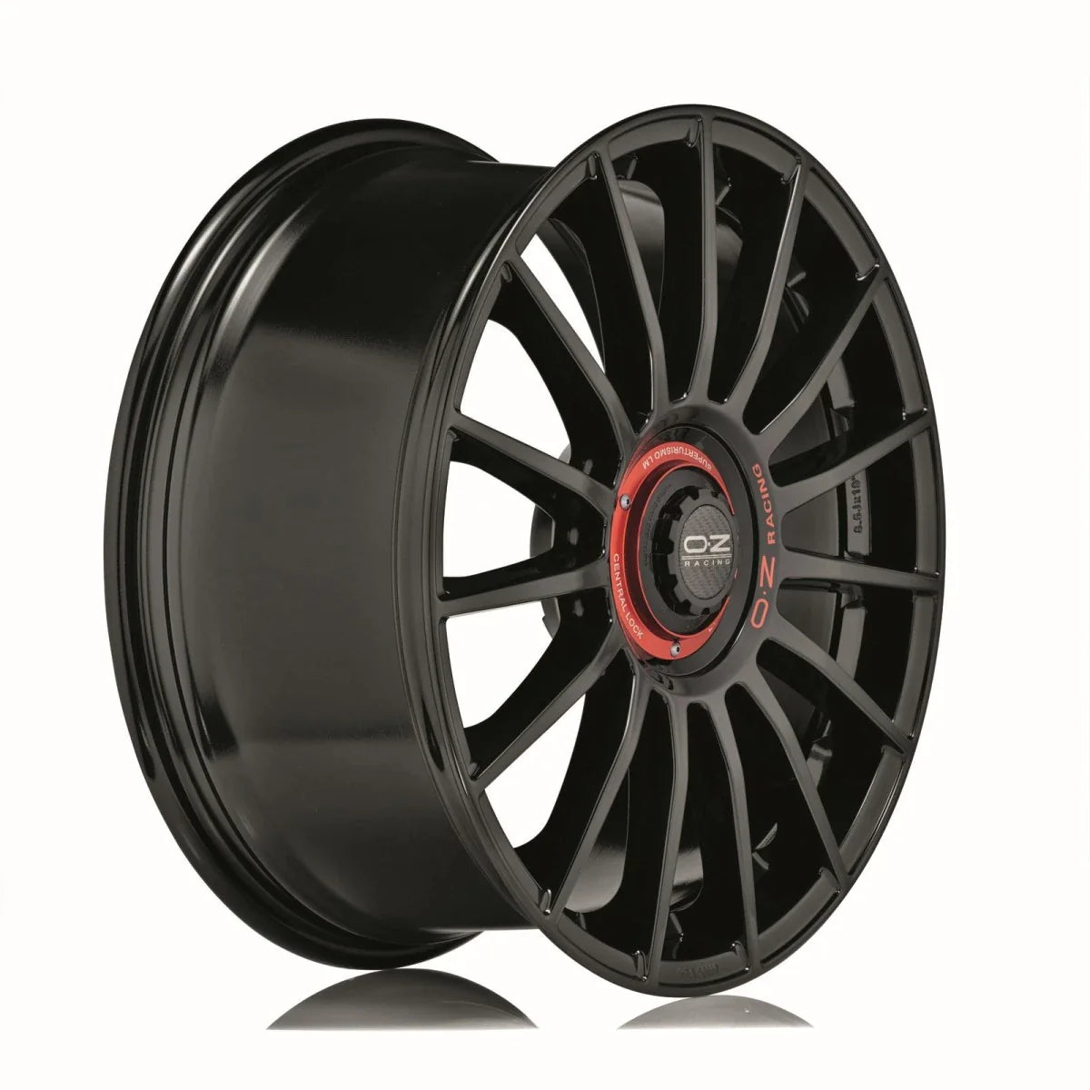 Alu kola OZ SUPERTUR EVOLUZIONE 8.5x19 5x112 ET44 Gloss Black + Red Lettering