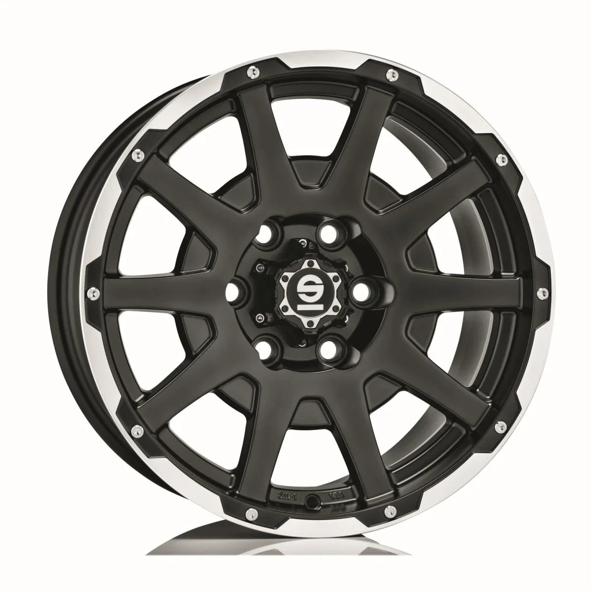Alu kola SPARCO DAKAR 8.5x18 5x127 ET0 Matt Black Lip Polished+Rivets