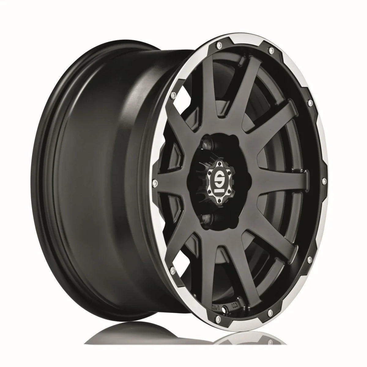Alu kola SPARCO DAKAR 8.5x17 5x120 ET25 Matt Black Lip Polished+Rivets