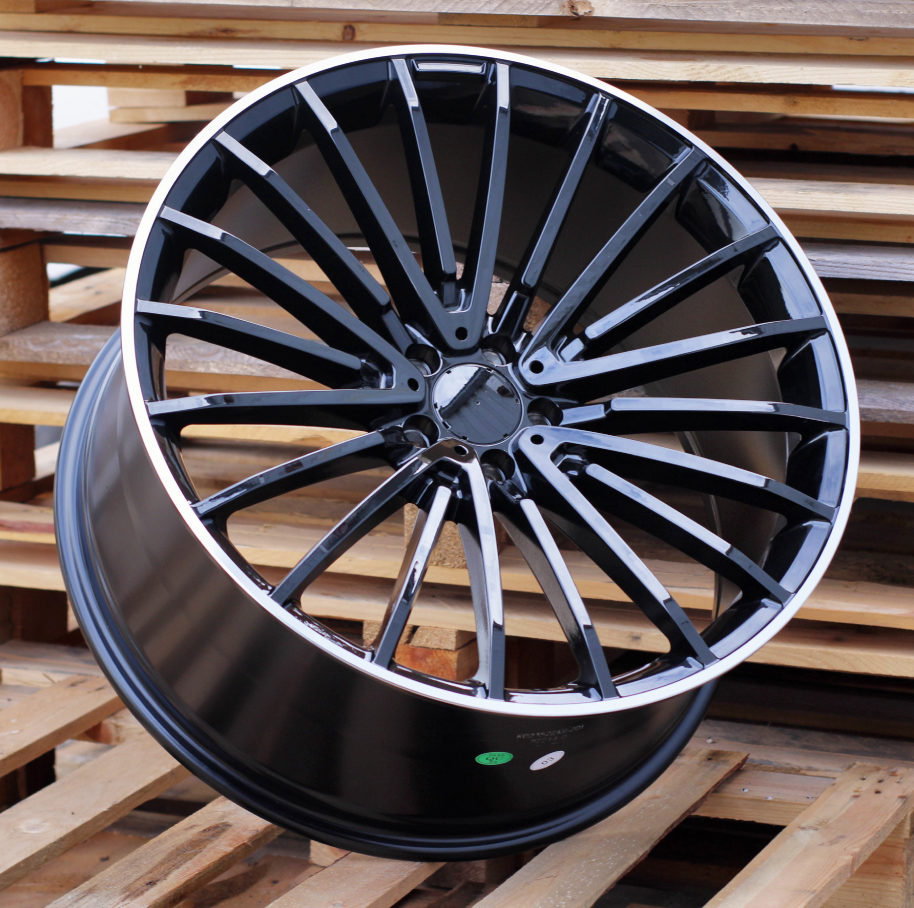 Alu kola pro Mercedes MR532 9.5x20 5x112 ET38 66.6 Black & Polished Lip