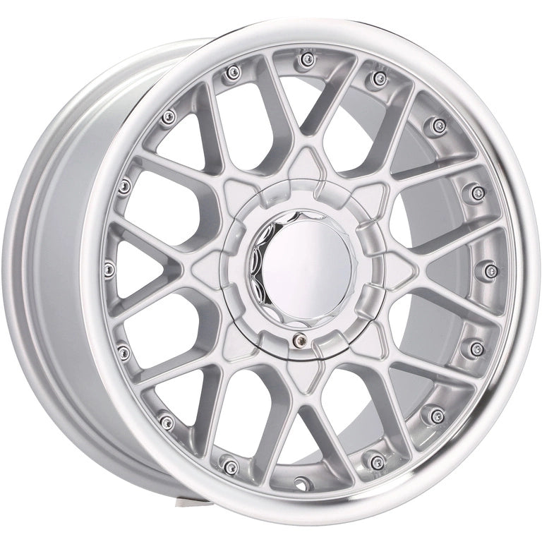 Alu kola HAXER HX025 8x17 5x112 ET30 74.1 Silver & Polished Lip