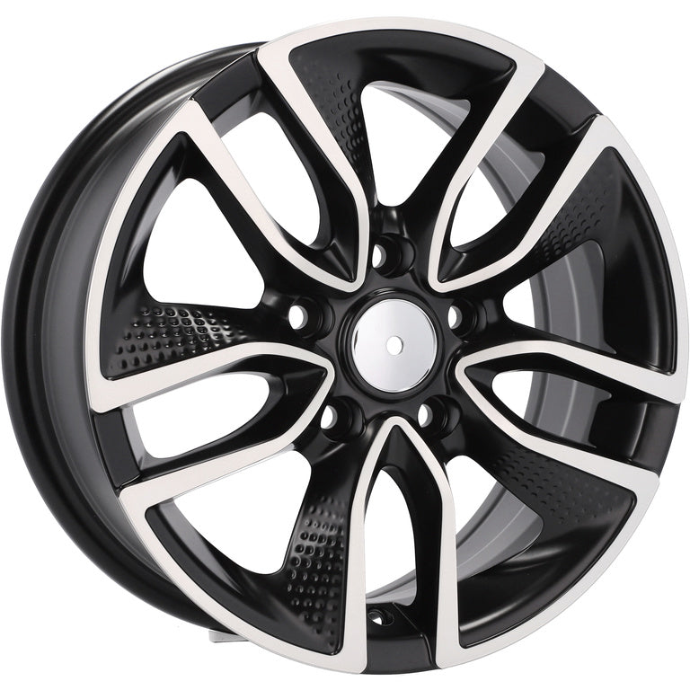 Alu kola Racing Line B5087 6.5x15 5x108 ET45 67.1 Black Polished Half Matt | Wheelsup.cz