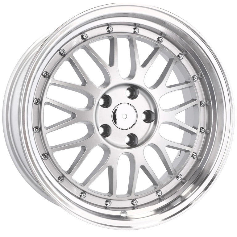 Alu kola Racing Line A1025 7.5x17 5x112 ET35 73.1 Silver & Polished Lip