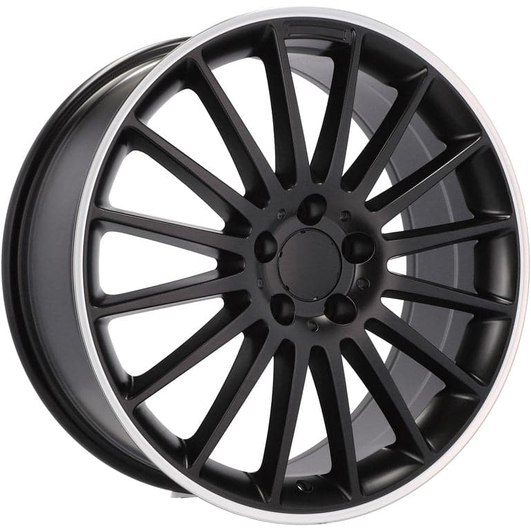 Alu kola pro Mercedes A1020 9x18 5x112 ET50 66.6 Black Half Matt & Polished Lip
